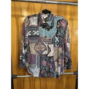 Jeri Marque Vintage Women's Long Sleeve‎ by C'com Sportswear. 100% RayonSize 16.